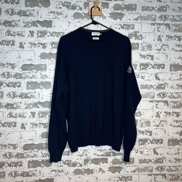 Peter Millar | mens crewneck merino wool and silk blend  sweater - Picture 3 of 6